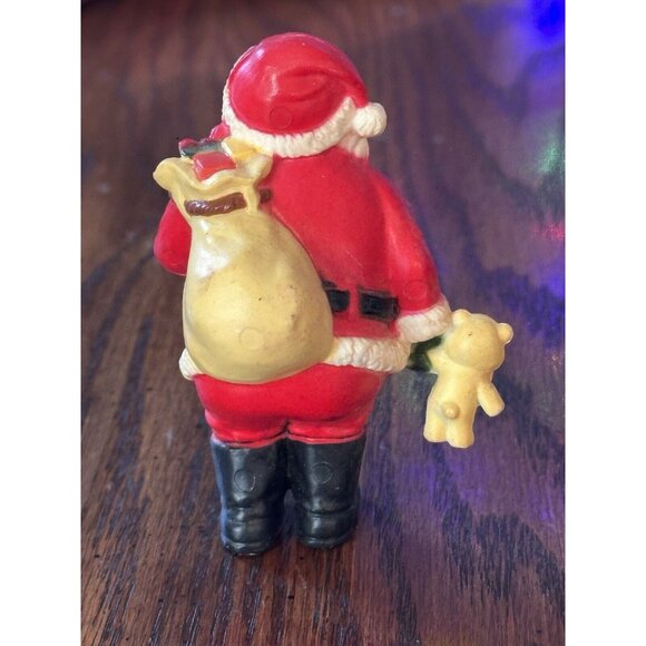 Small Santa With Toys And Bag With Presents Figurine 3” - Picture 2 of 2